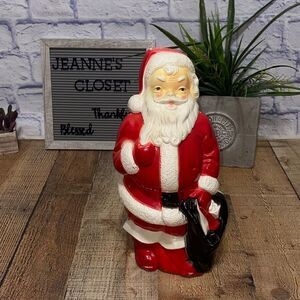 Vintage Empire Blow Mold Santa Claus 1968 Christmas Decor 13" Tall.